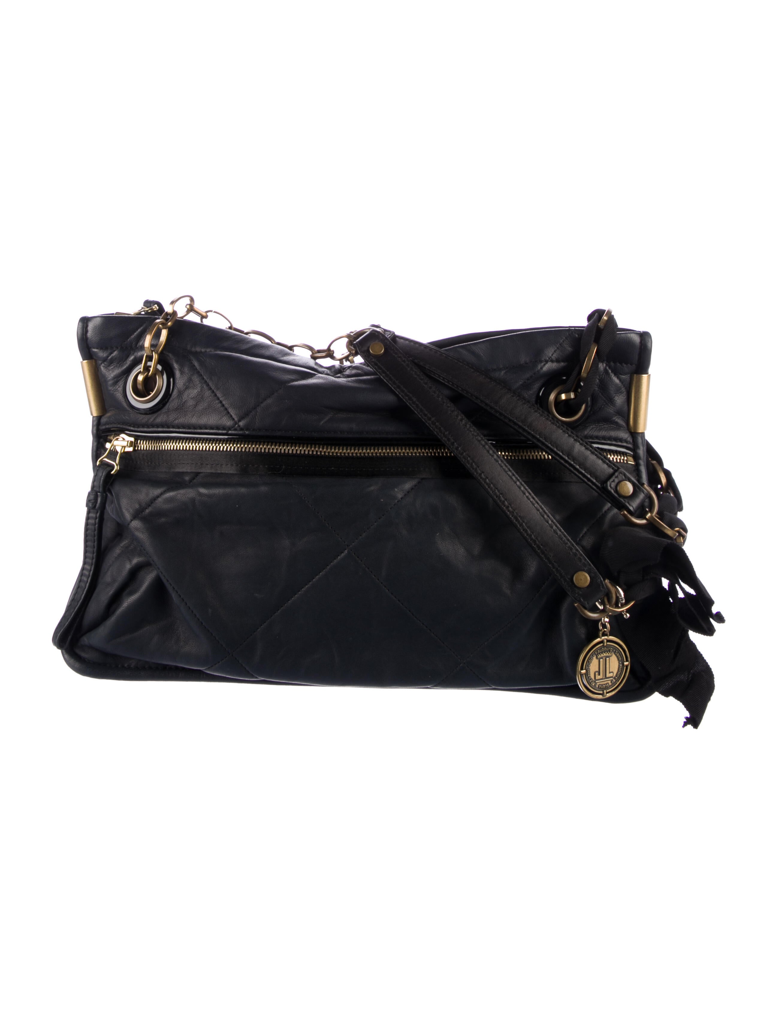 Lanvin Quilted Leather Shoulder Bag Blue Shoulder Bags, Handbags