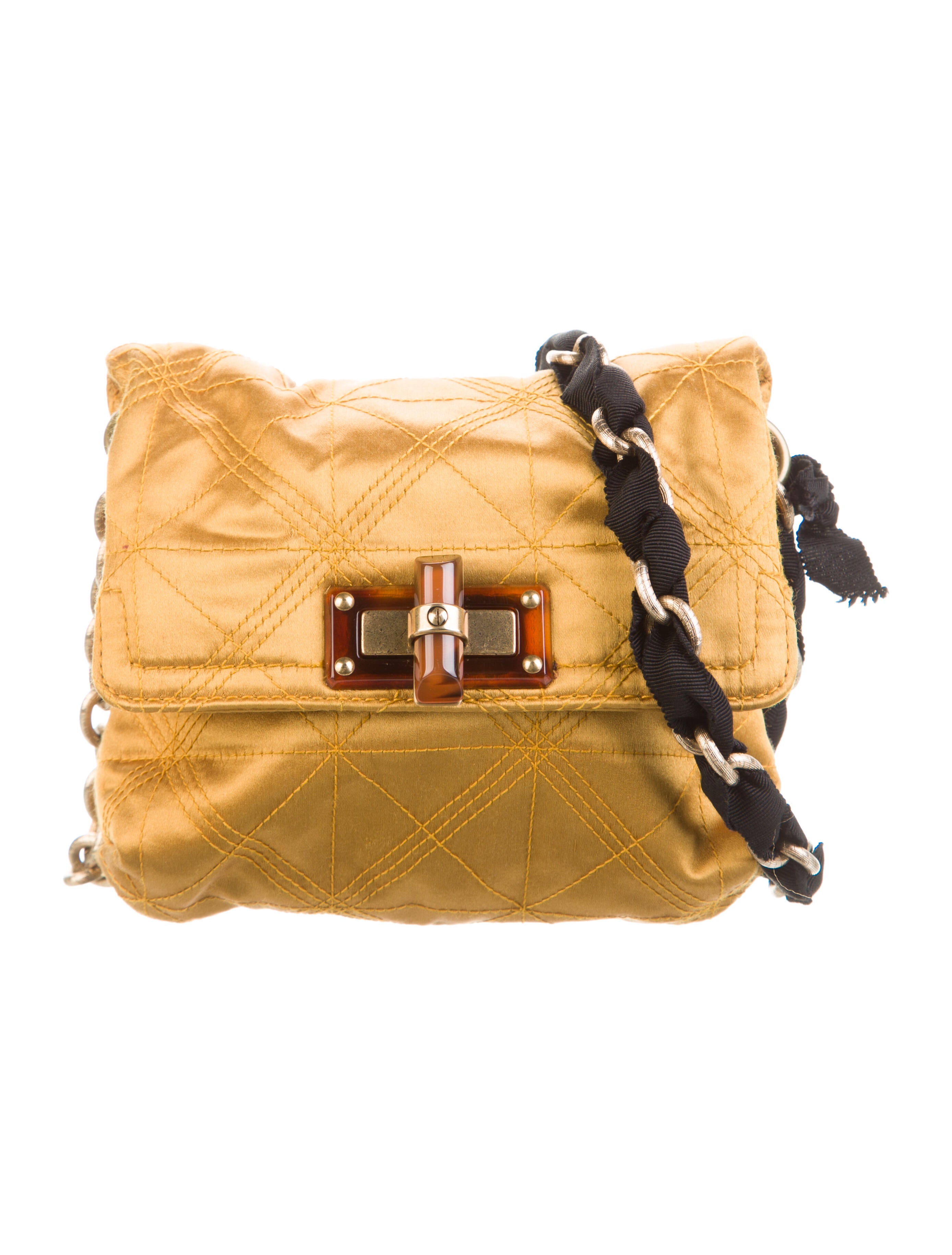 Lanvin ChainLink Crossbody Bag Yellow Crossbody Bags, Handbags