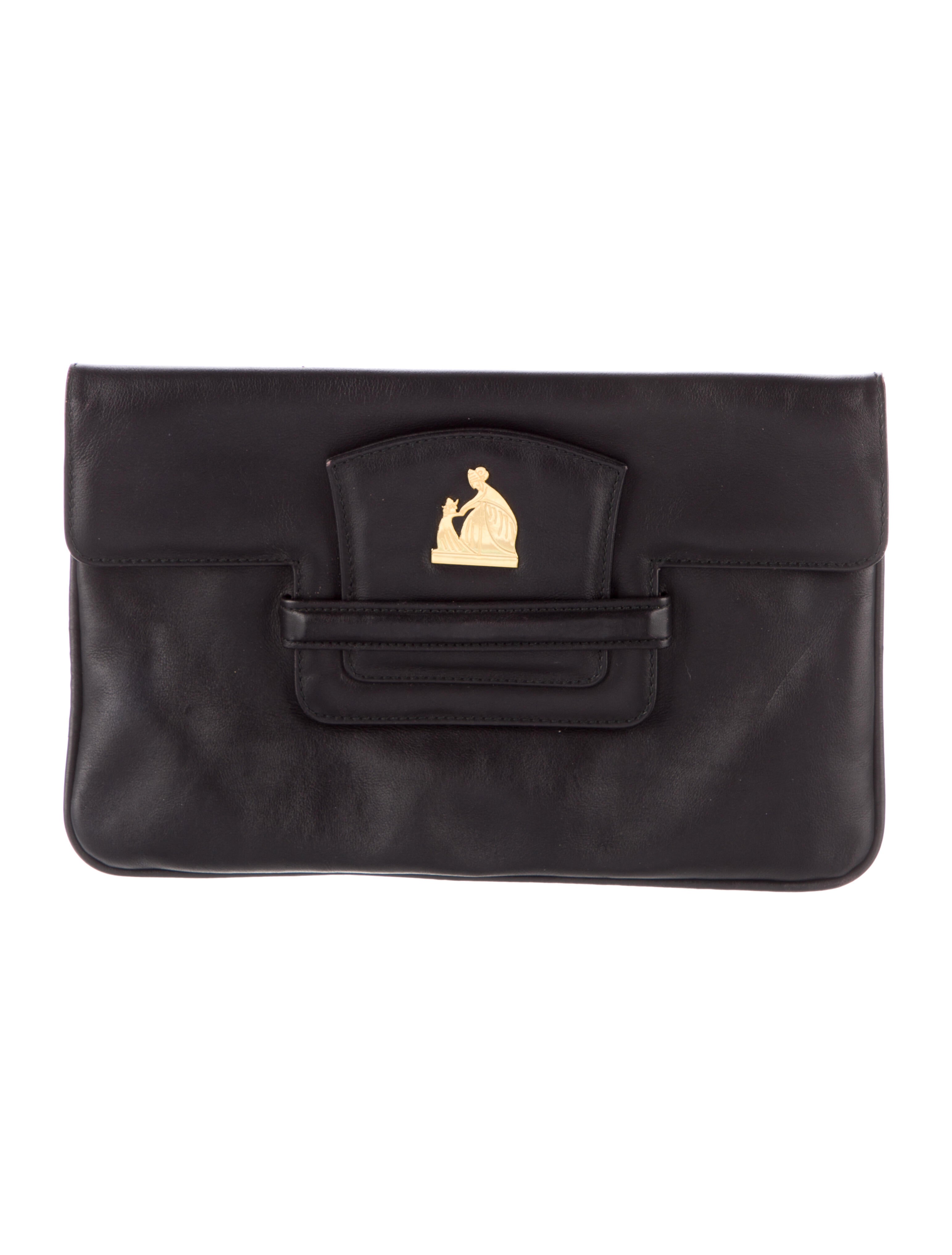 Lanvin Leather Flat Clutch Black Clutches, Handbags LAN176292 The