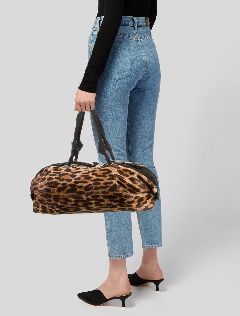 Lanvin Pony Hair LeatherTrimmed Shoulder Bag Gem