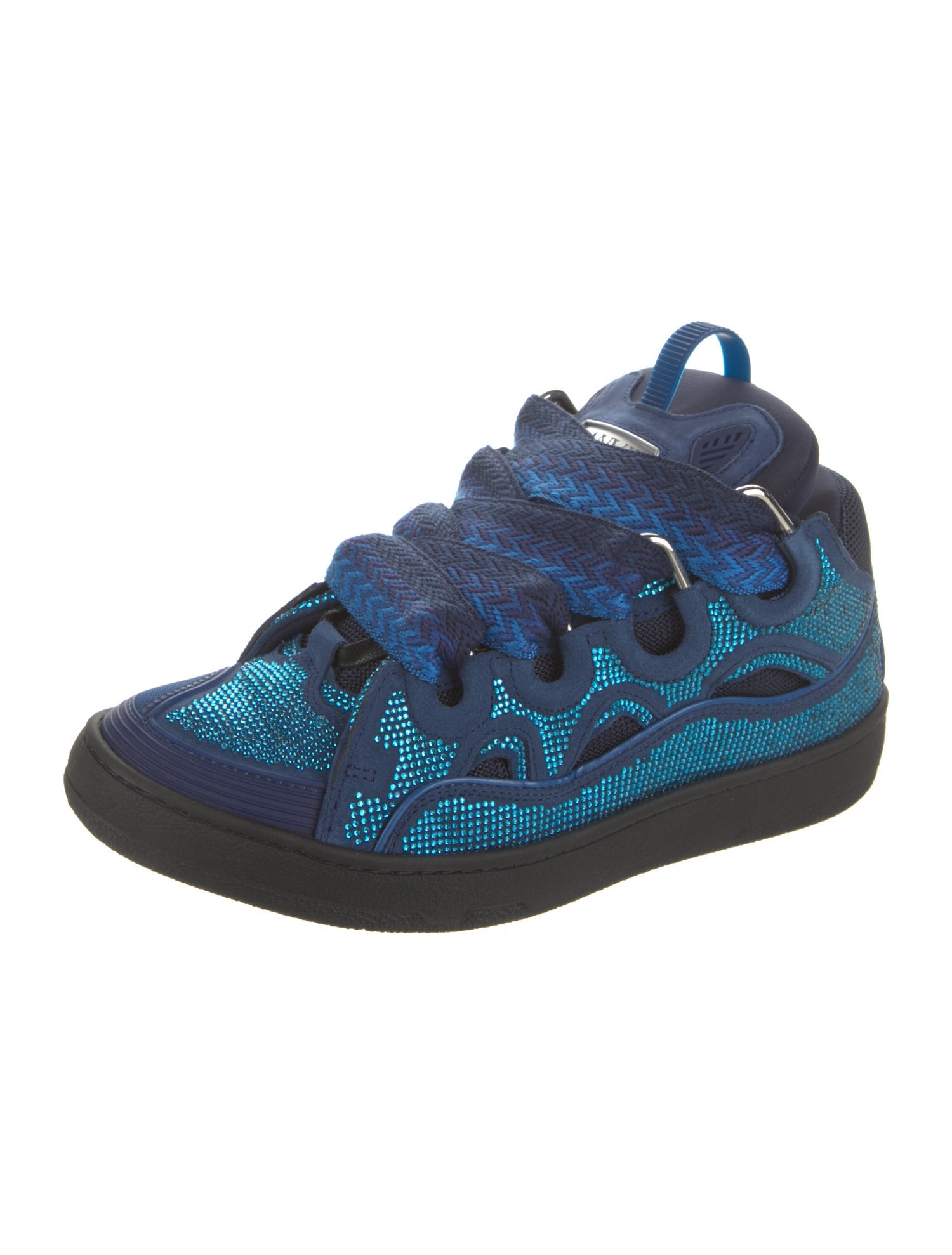 Lanvin Suede Crystal Embellishments Sneakers