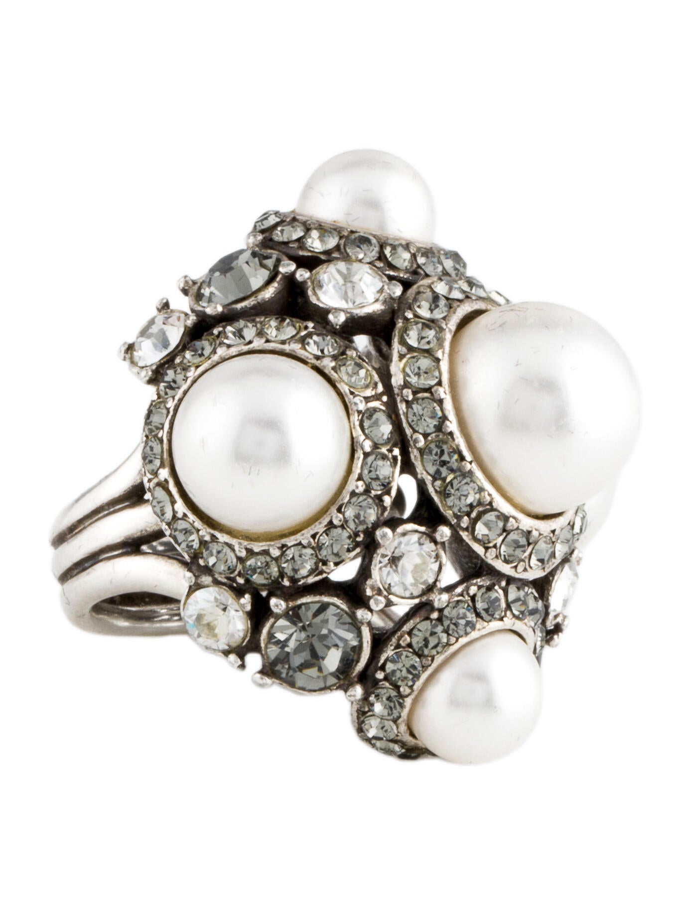 Anna Sheffield 14K Diamond Halo Rosette Cocktail Ring 14K Rose Gold