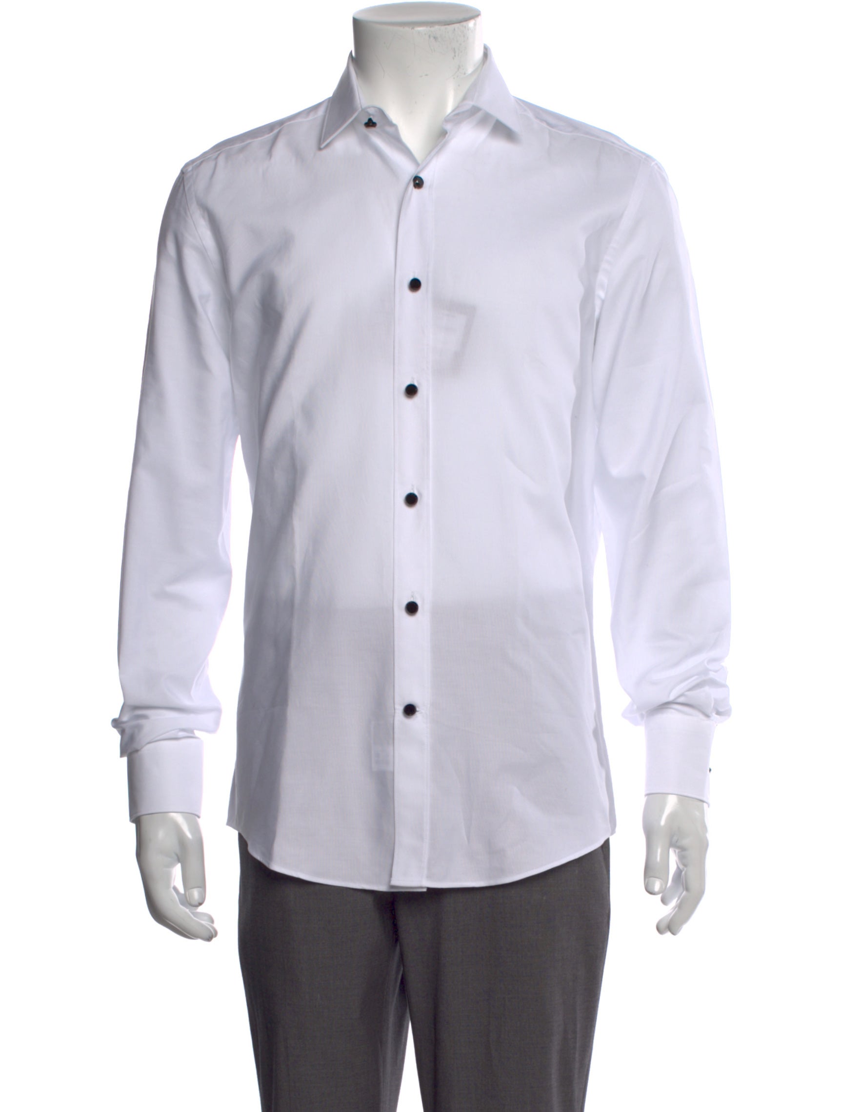 Lanvin Long Sleeve Dress Shirt White Dress Shirts, Clothing