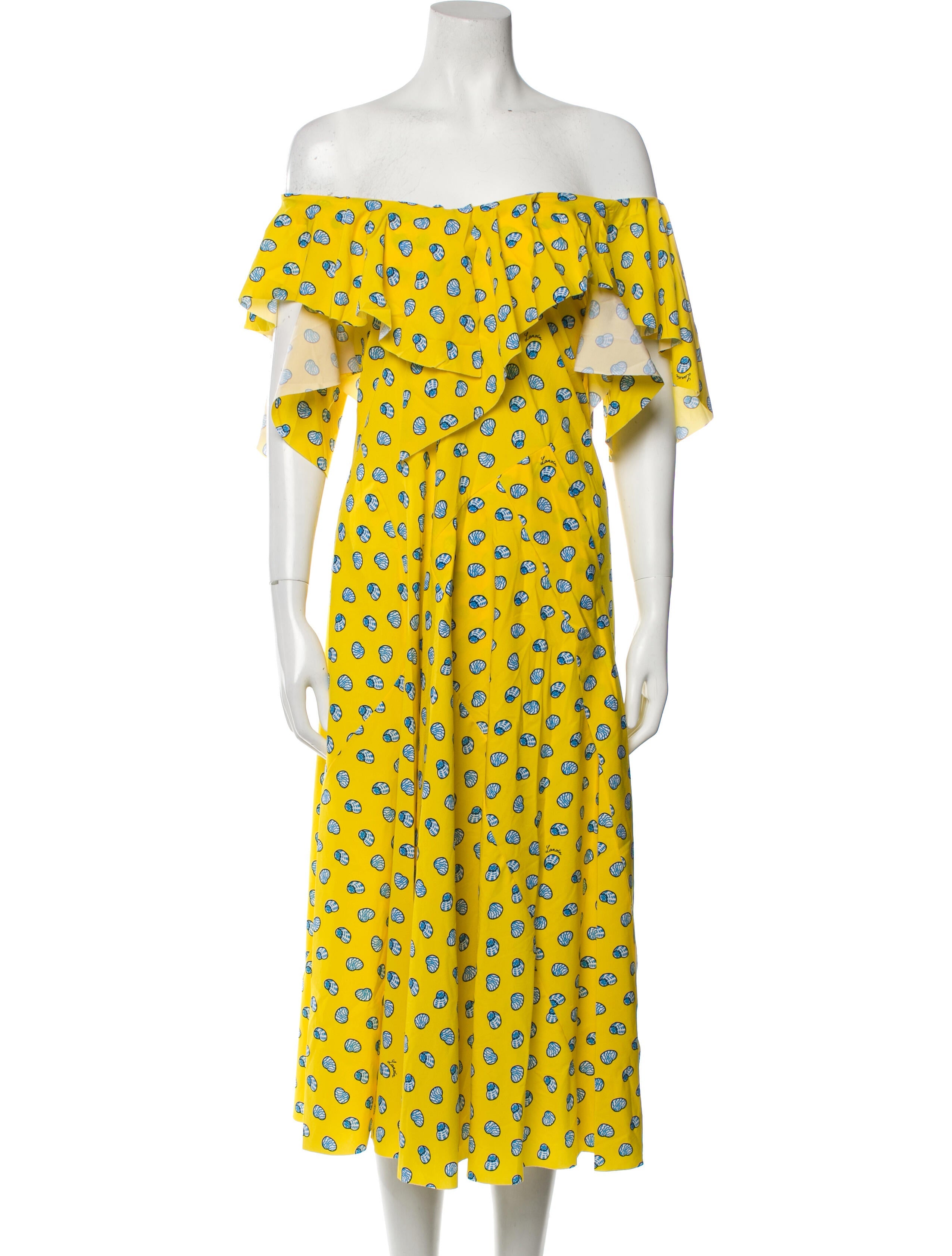 Lanvin Printed Long Dress Blue Dresses, Clothing LAN186360 The