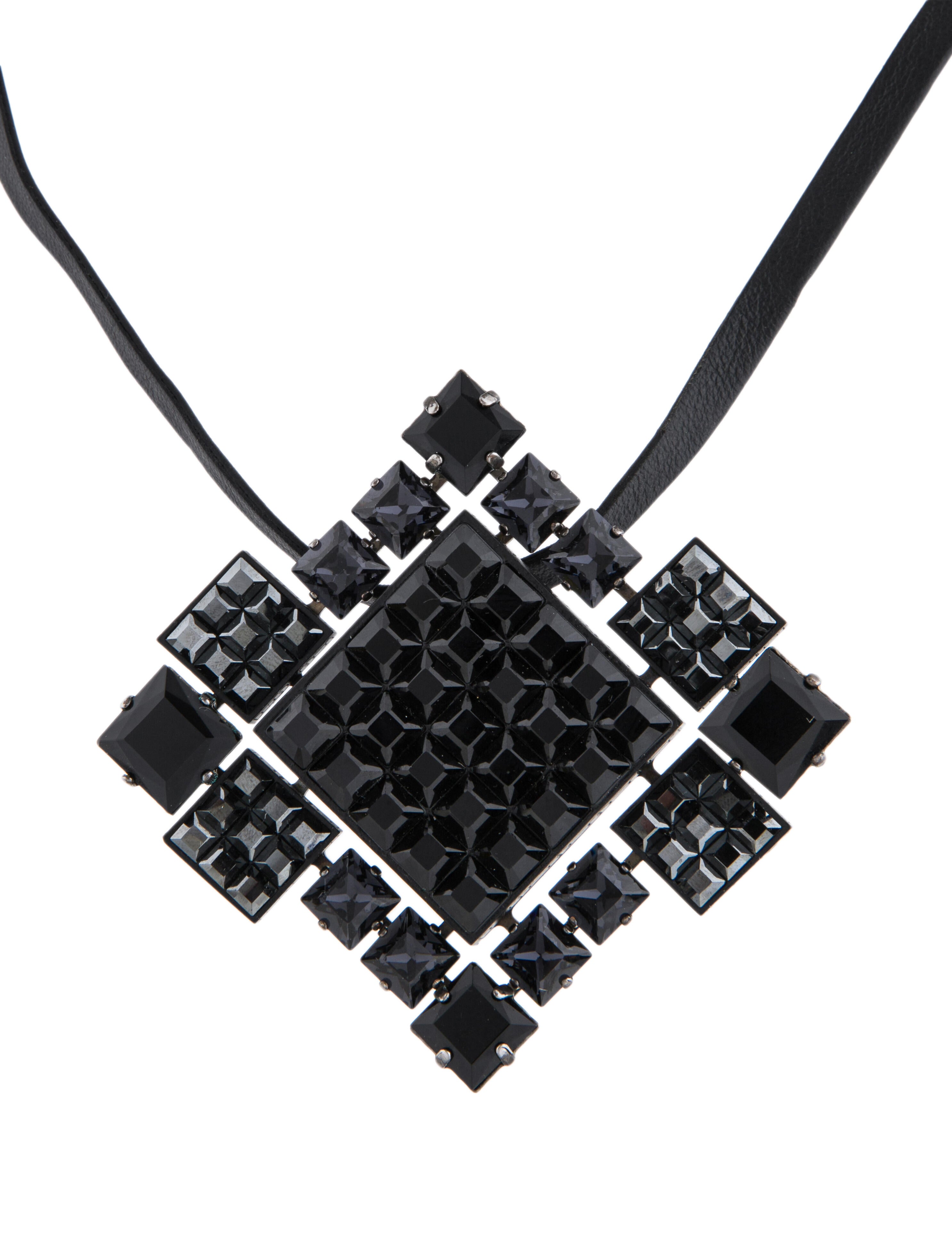 Lanvin Convertible Crystal Brooch Pendant Necklace