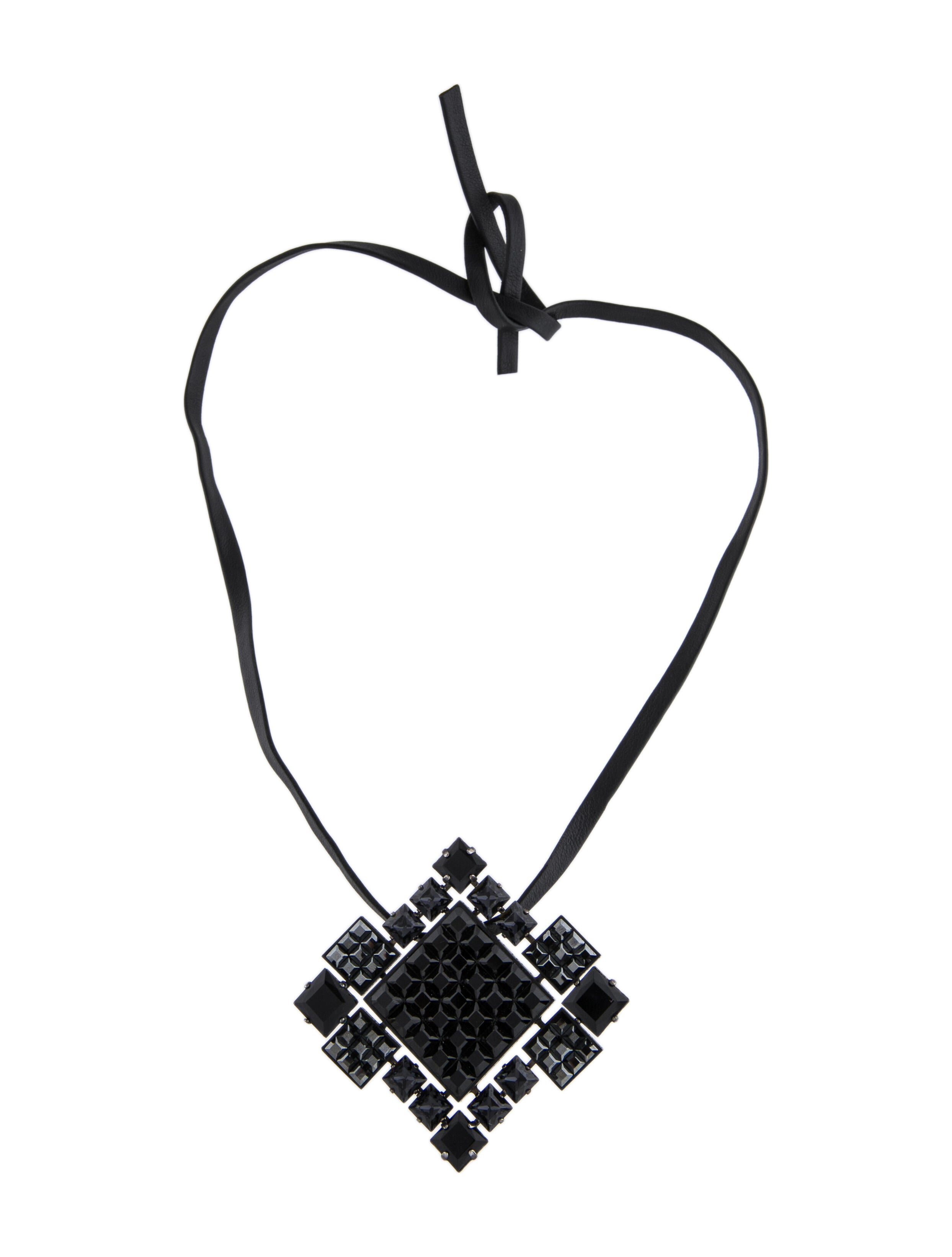 Lanvin Convertible Crystal Brooch Pendant Necklace