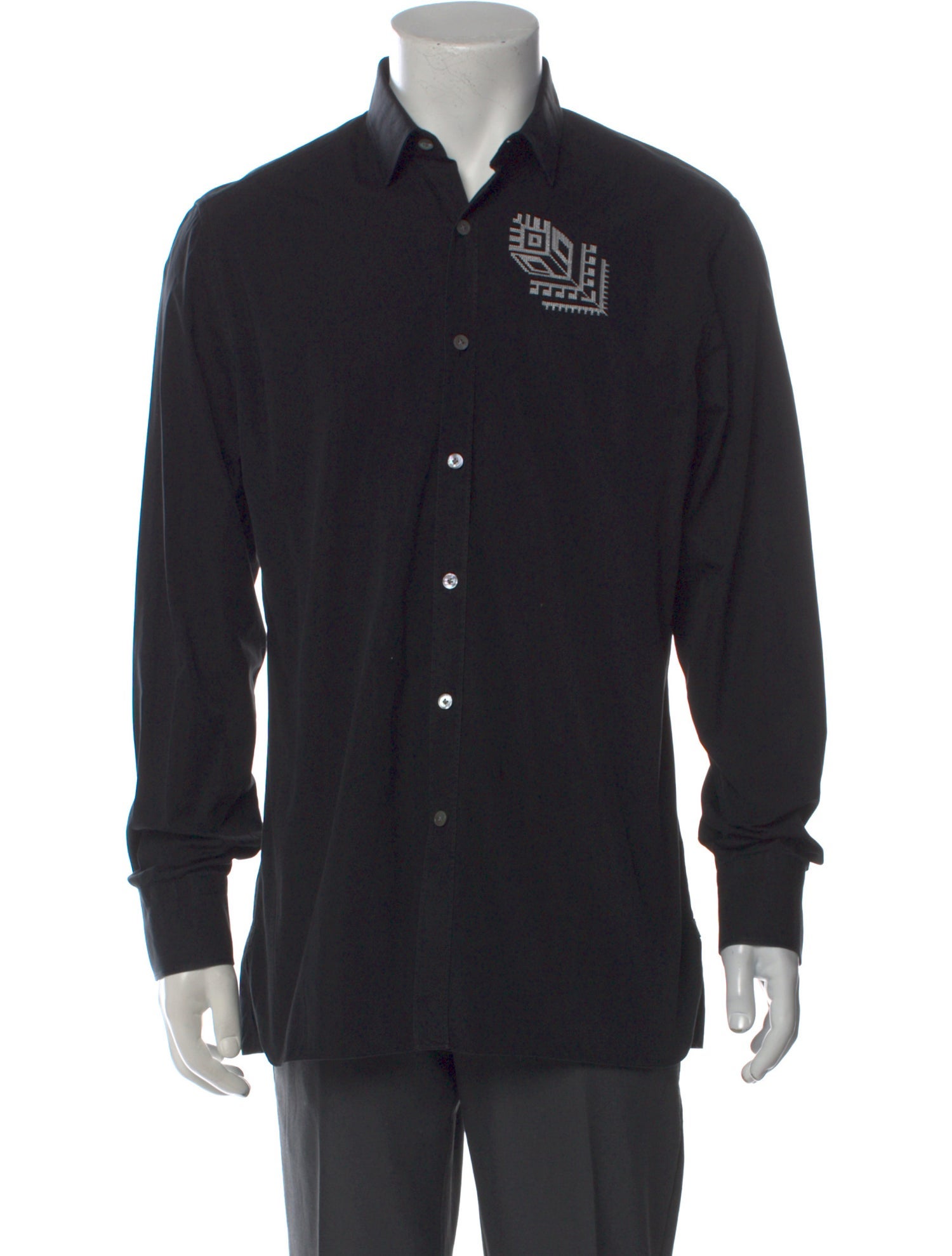 Lanvin Long Sleeve Dress Shirt - Black Dress Shirts, Clothing ...