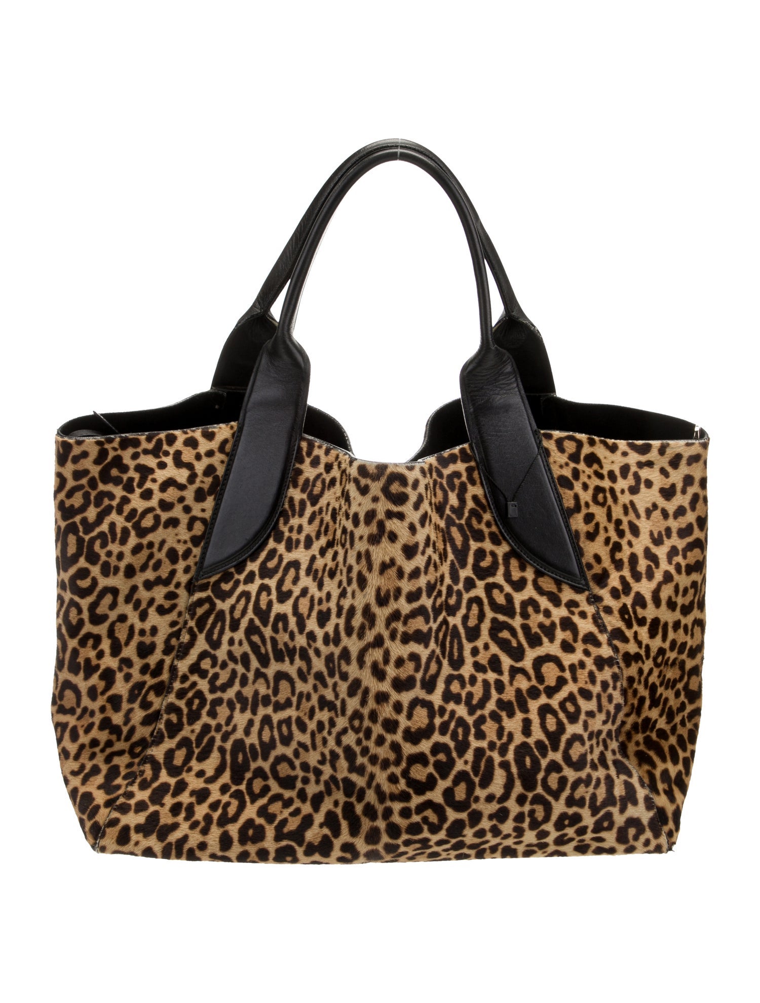 Lanvin Leather Trim Pony Hair Tote Bag Brown Totes, Handbags