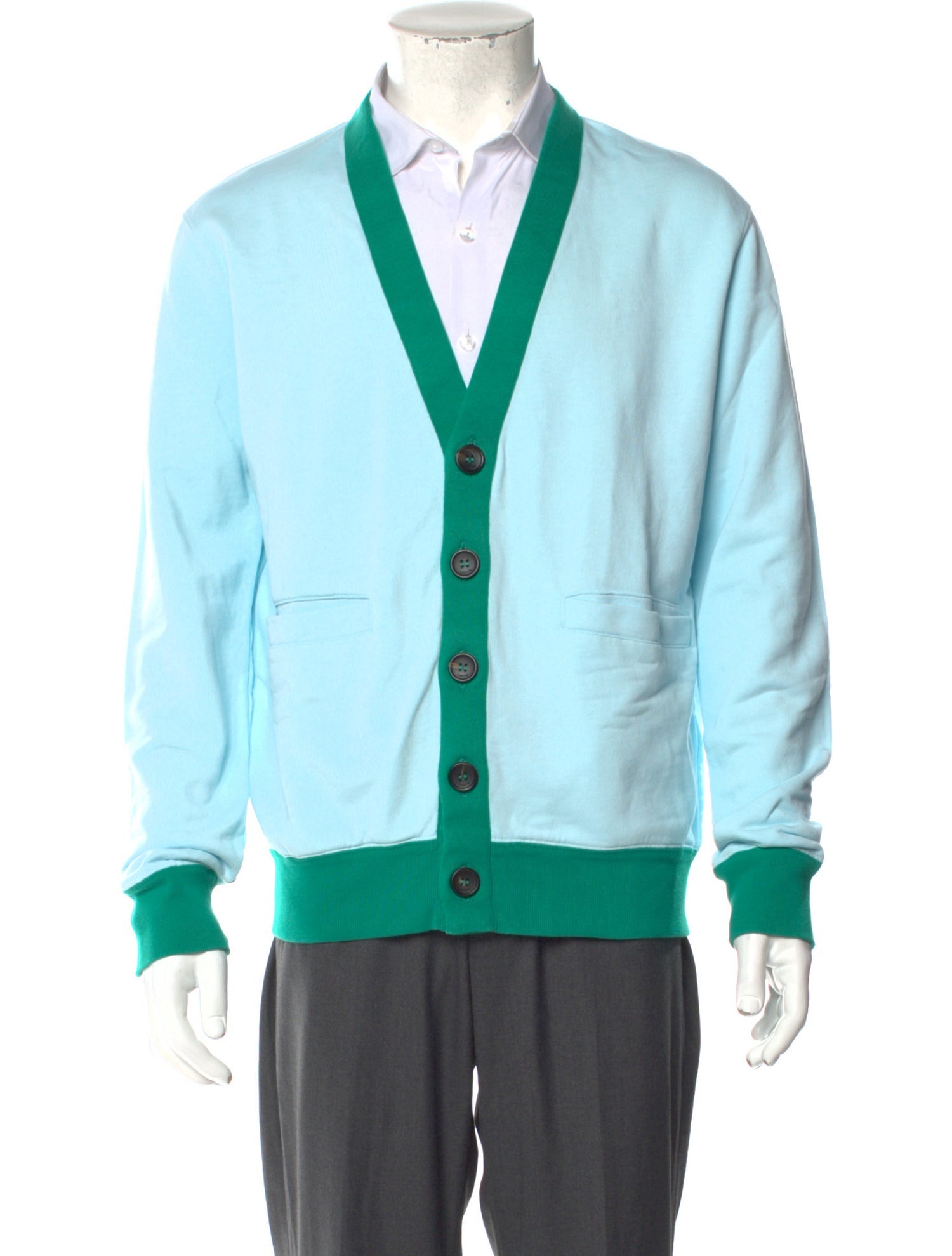 Lanvin Colorblock Pattern V-Neck Cardigan