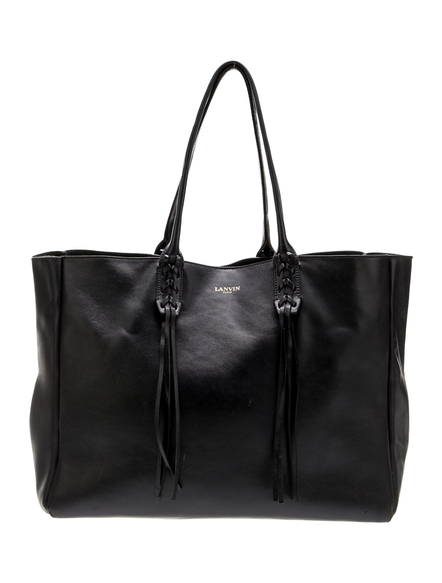 トートバッグ Lanvin Large Tote Bag In Black Brushed Leather Lanvin Large Cat Leather Tote Bag | Black | FARFETCH