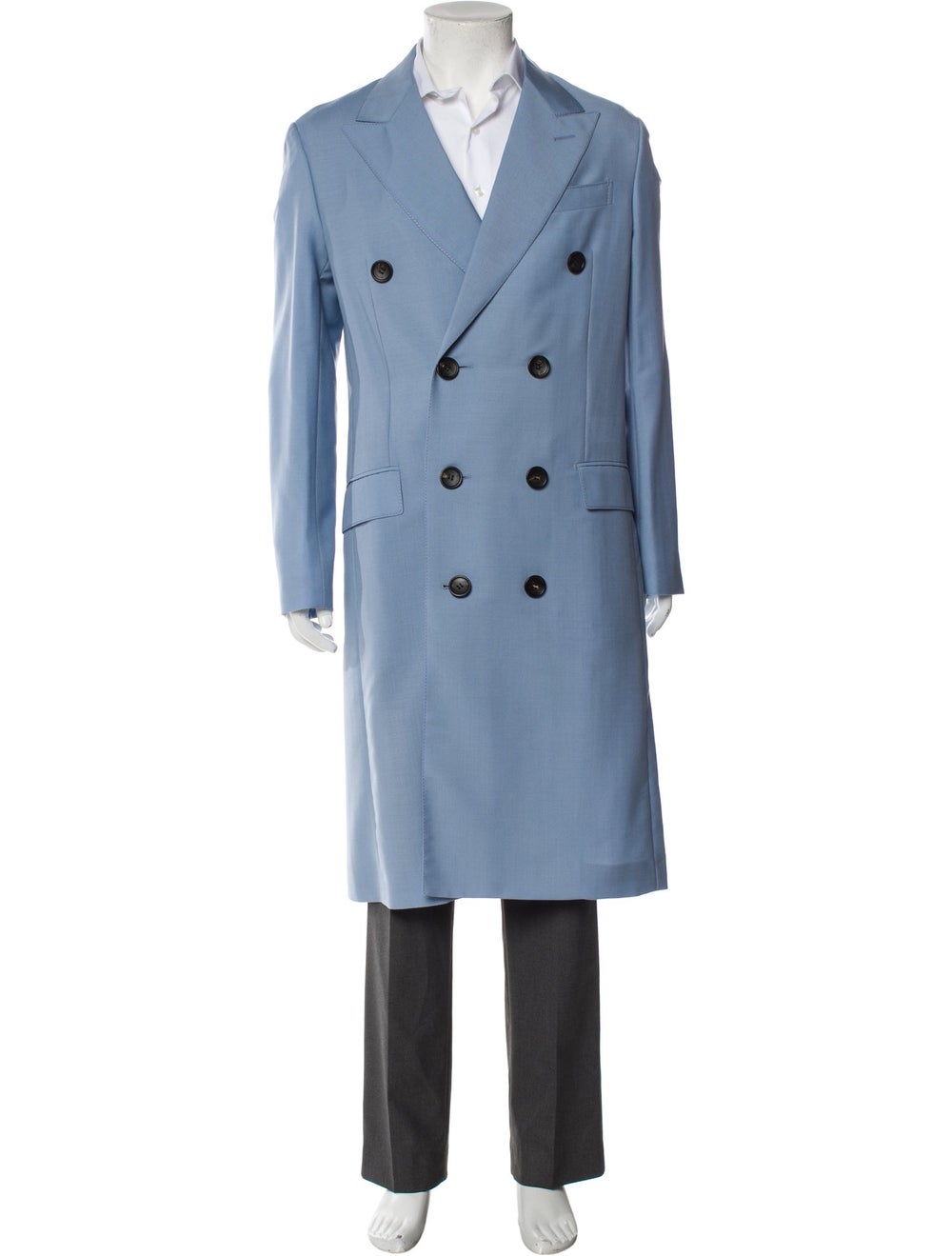 Lanvin Mohair Trench Coat Blue - image 1