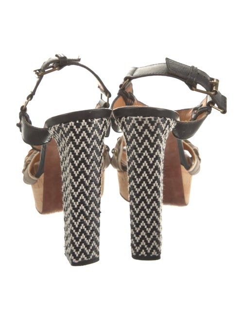 Lanvin Leather Chain-Link Accents Slingback Sandals