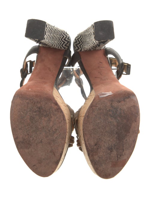 Lanvin Leather Chain-Link Accents Slingback Sandals