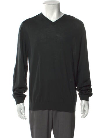 Lanvin Sweaters Merino Wool V-Neck Pullover XL