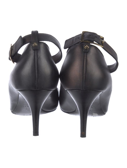 Lanvin Leather Chain-Link Accents T-Strap Pumps