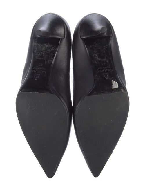 Lanvin Leather Chain-Link Accents T-Strap Pumps