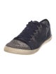 Lanvin Leather Glitter Accents Sneakers