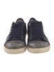 Lanvin Leather Glitter Accents Sneakers