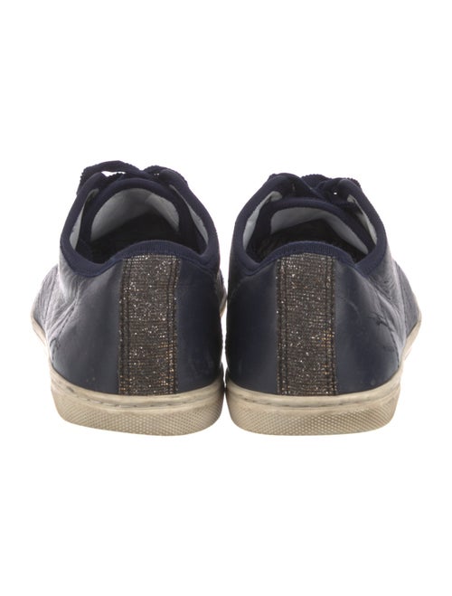 Lanvin Leather Glitter Accents Sneakers