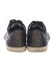 Lanvin Leather Glitter Accents Sneakers