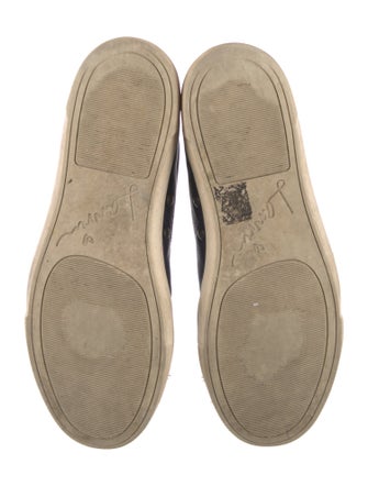 Lanvin Leather Glitter Accents Sneakers