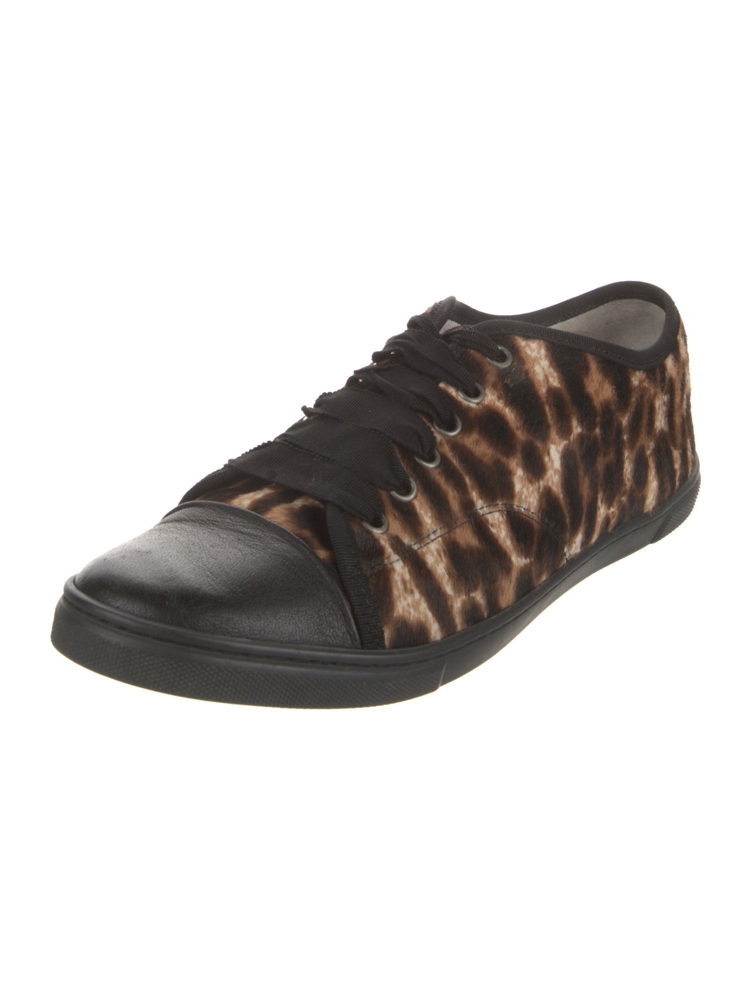 Lanvin Ponyhair Animal Print Sneakers