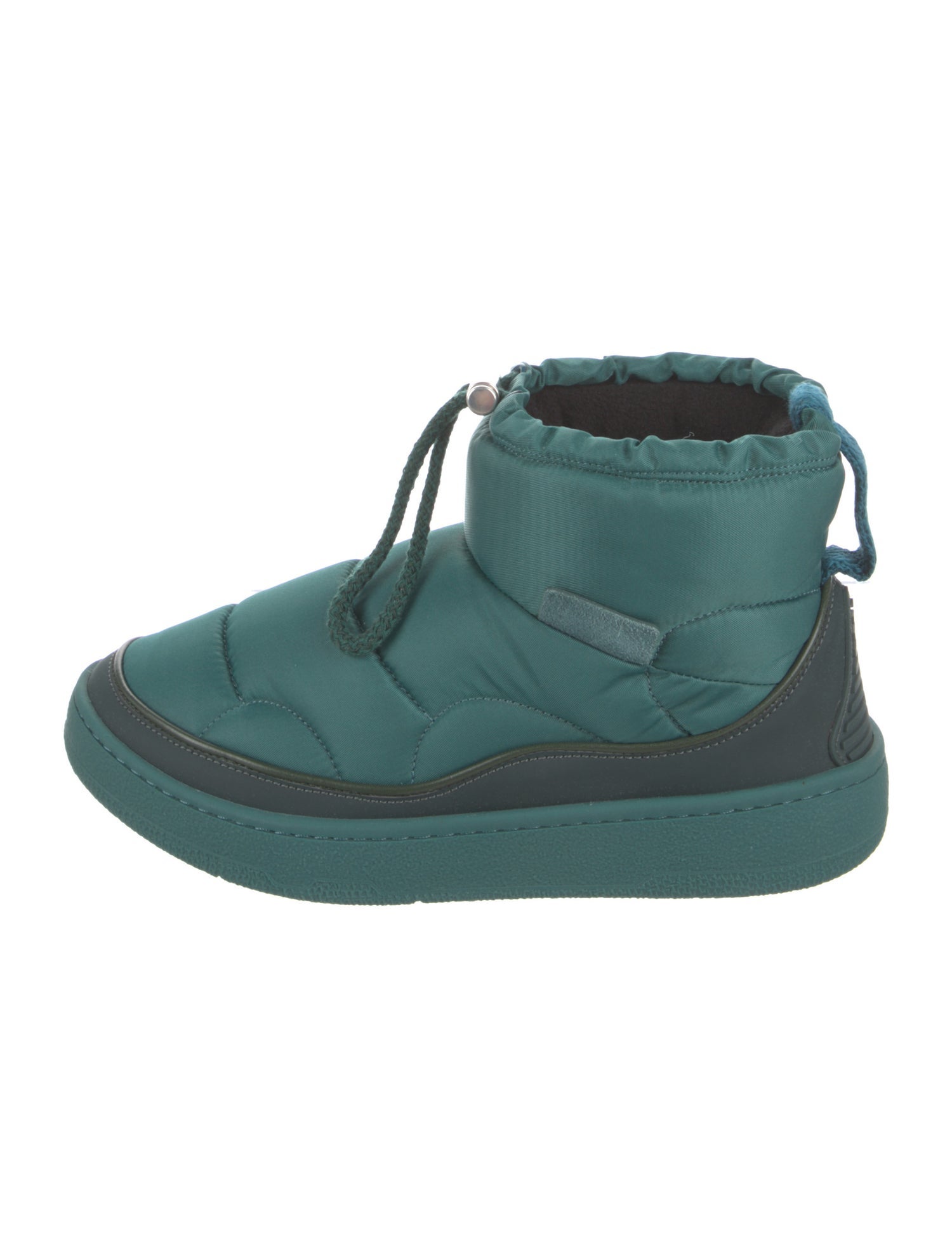 Lanvin Nylon Leather Trim Embellishment Lace-Up Boots