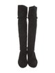 Lanvin Suede Fringe Trim Accent Riding Boots