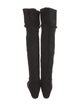 Lanvin Suede Fringe Trim Accent Riding Boots