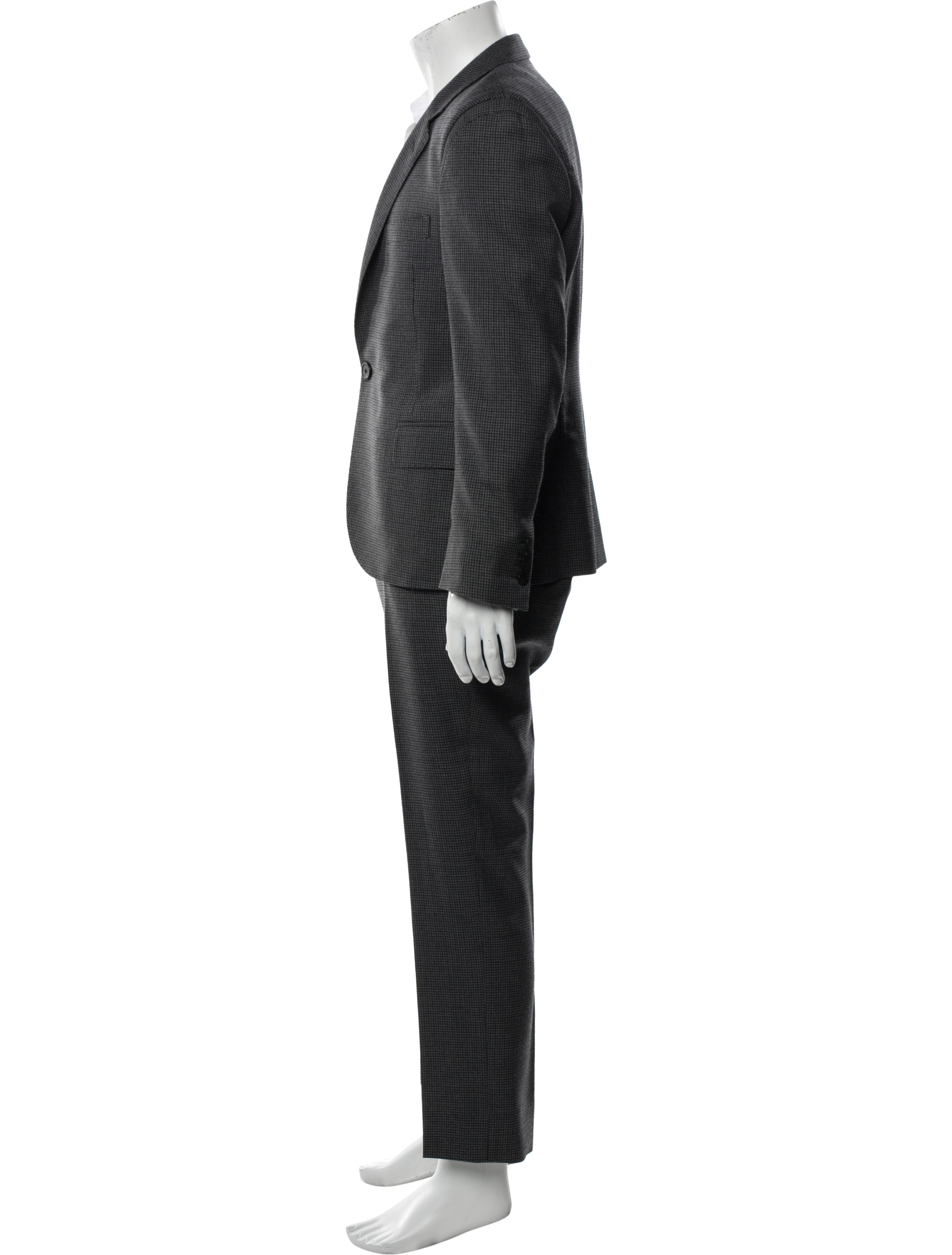 Lanvin Wool Plaid Print Two-Piece Suit