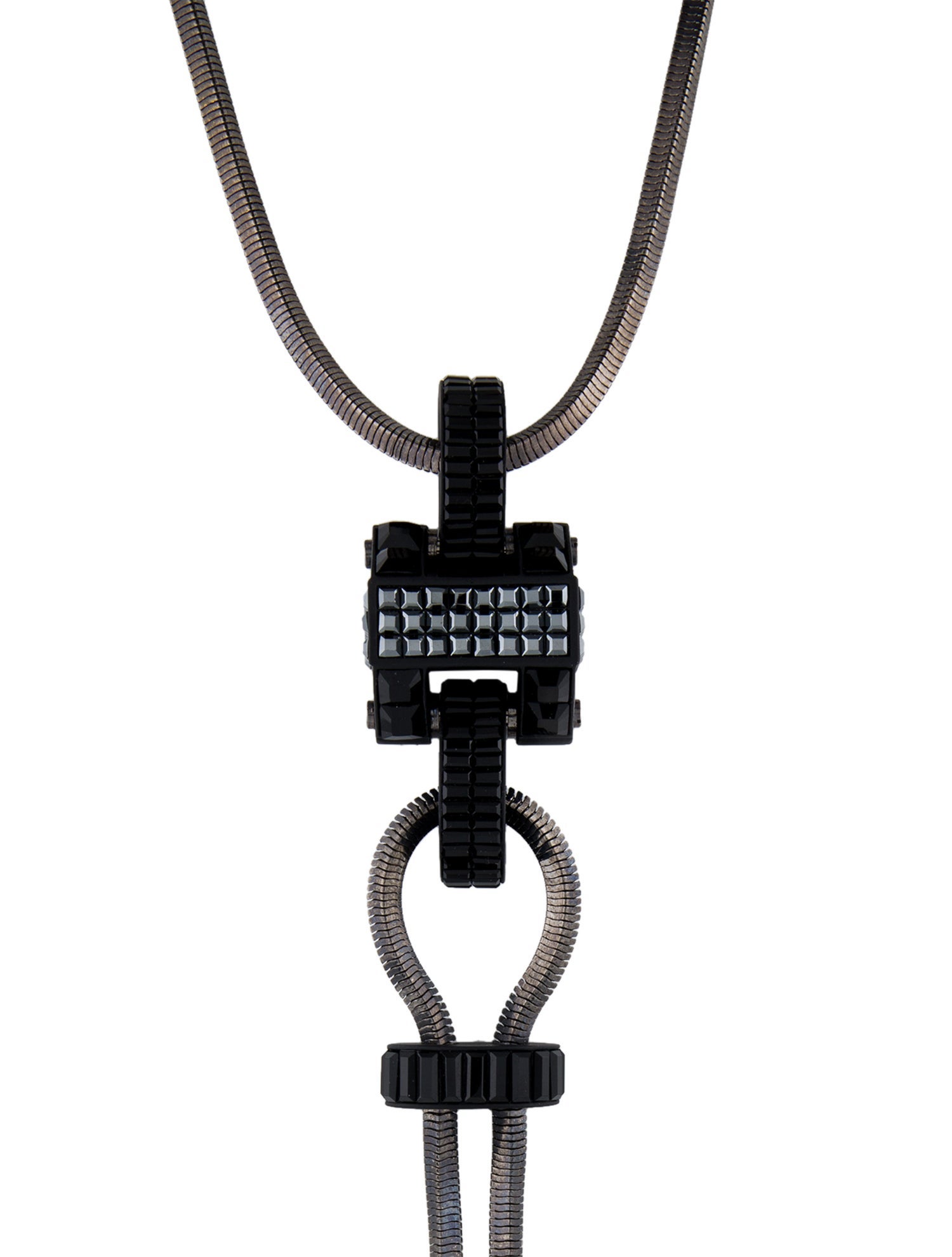 Lanvin Crystal Constructed Pendant Necklace