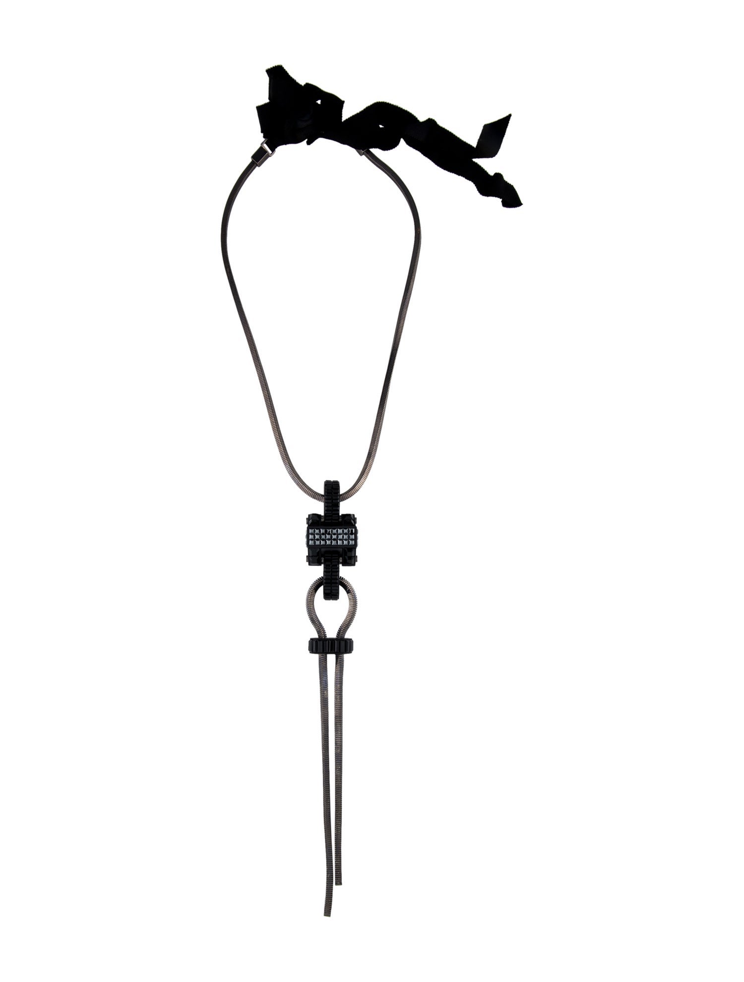 Lanvin Crystal Constructed Pendant Necklace