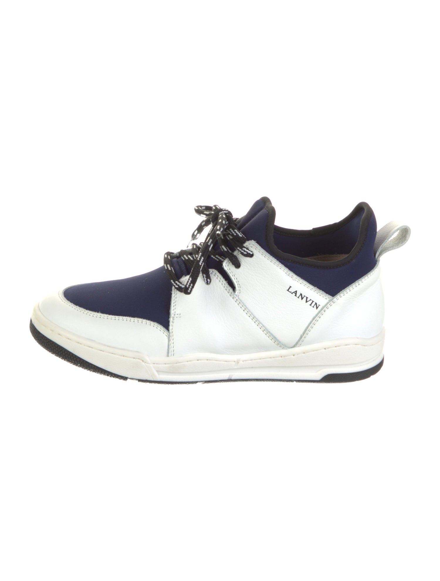 Lanvin Leather Colorblock Pattern Athletic Sneakers
