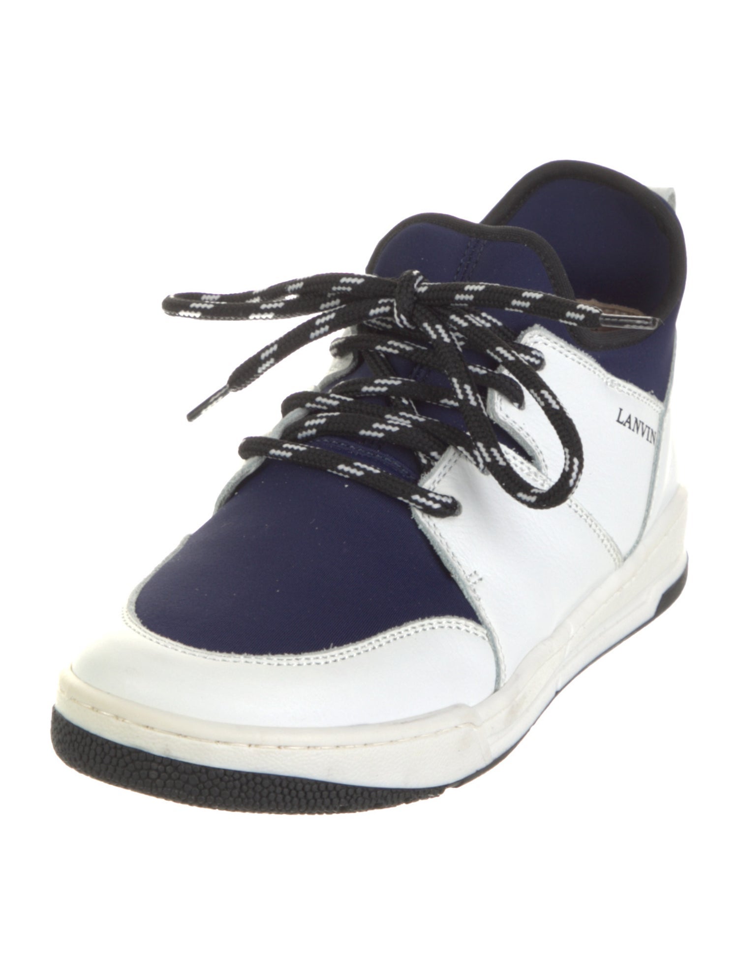 Lanvin Leather Colorblock Pattern Athletic Sneakers
