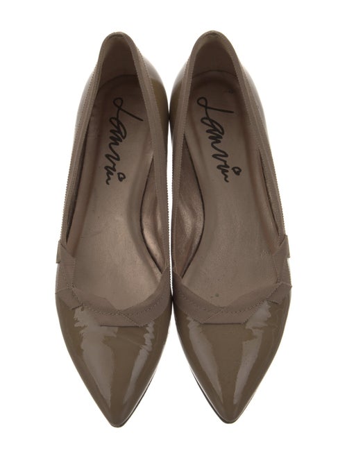 Lanvin Patent Leather Grosgrain Trim Ballet Flats