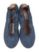 Lanvin Denim Raw-Edge Trim Ballet Flats
