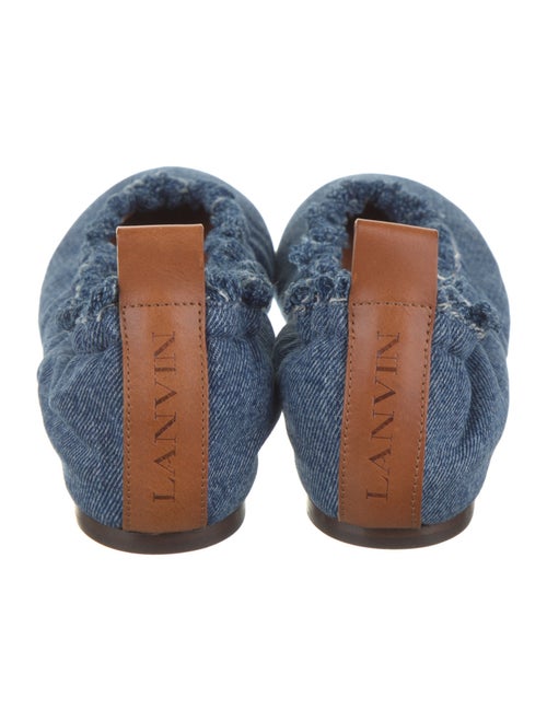 Lanvin Denim Raw-Edge Trim Ballet Flats