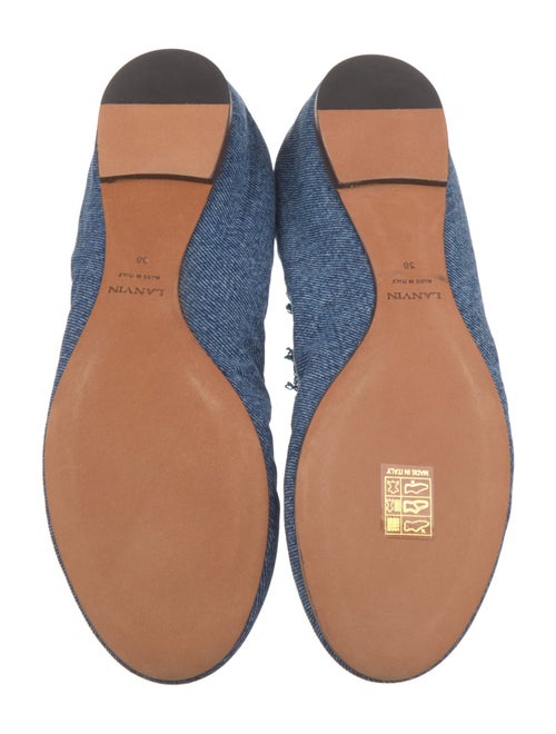 Lanvin Denim Raw-Edge Trim Ballet Flats
