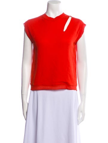 Lanvin Tops Silk Mock Neck Top XS