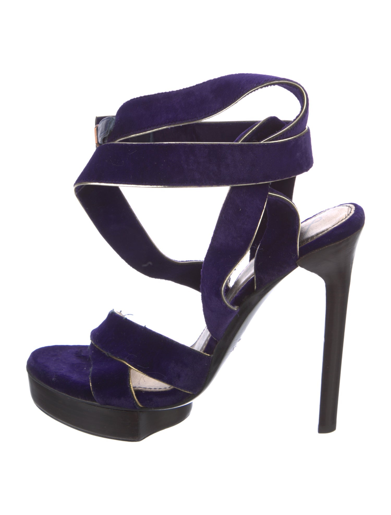 Lanvin Velvet Gladiator Sandals