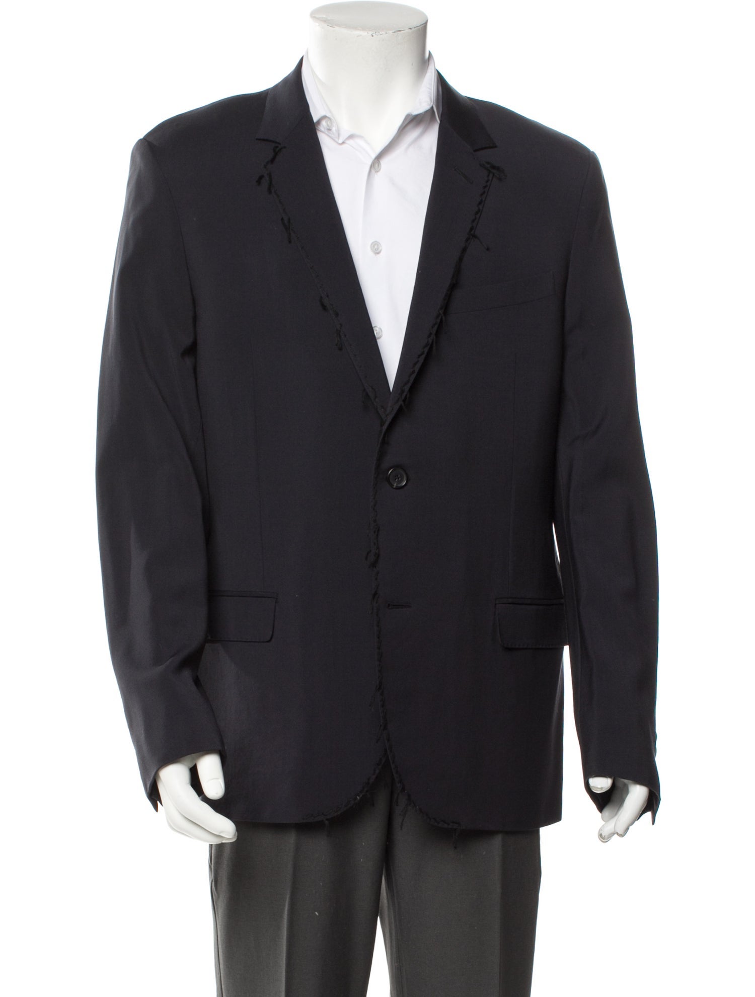 Lanvin Wool Raw-Edge Trim Blazer