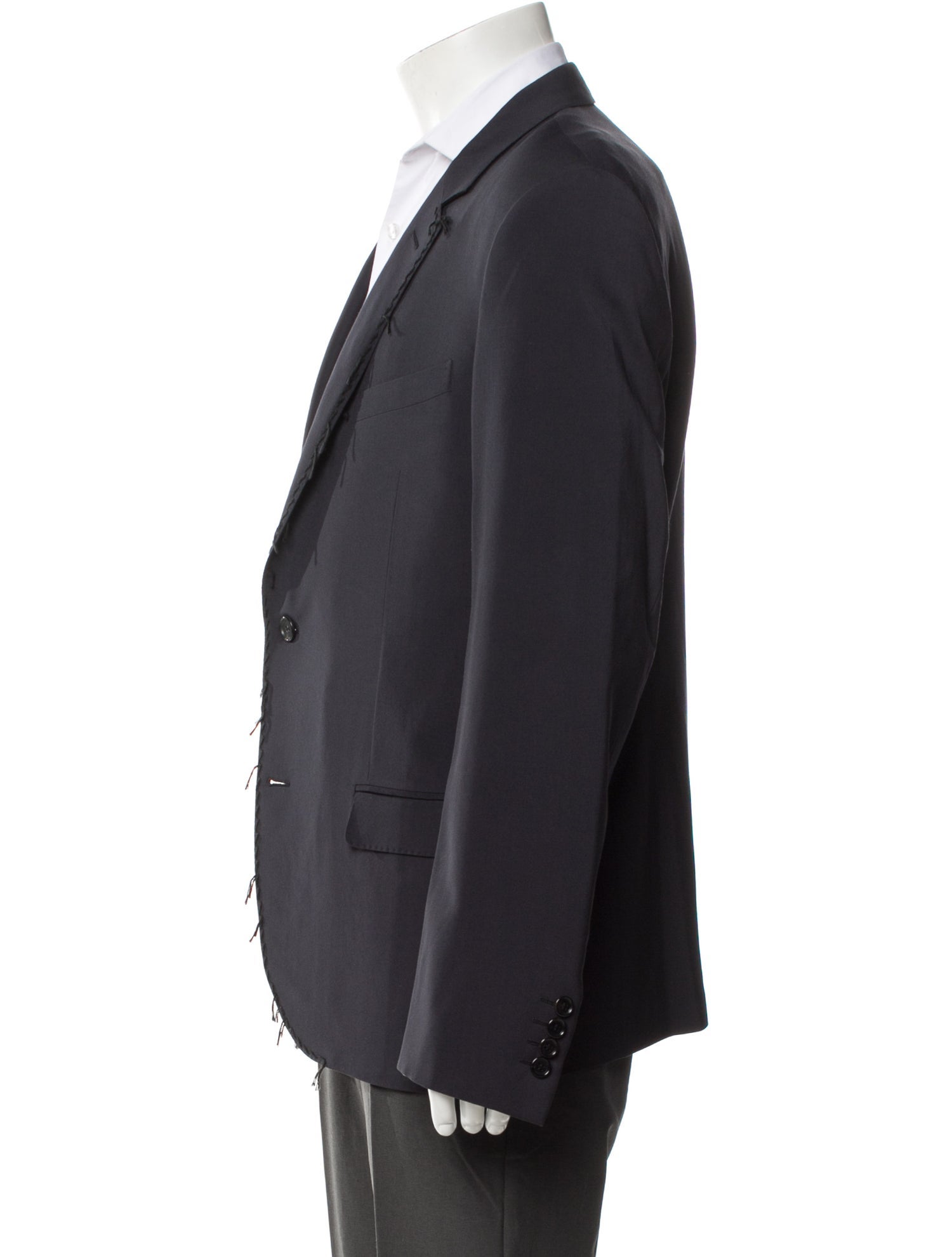 Lanvin Wool Raw-Edge Trim Blazer