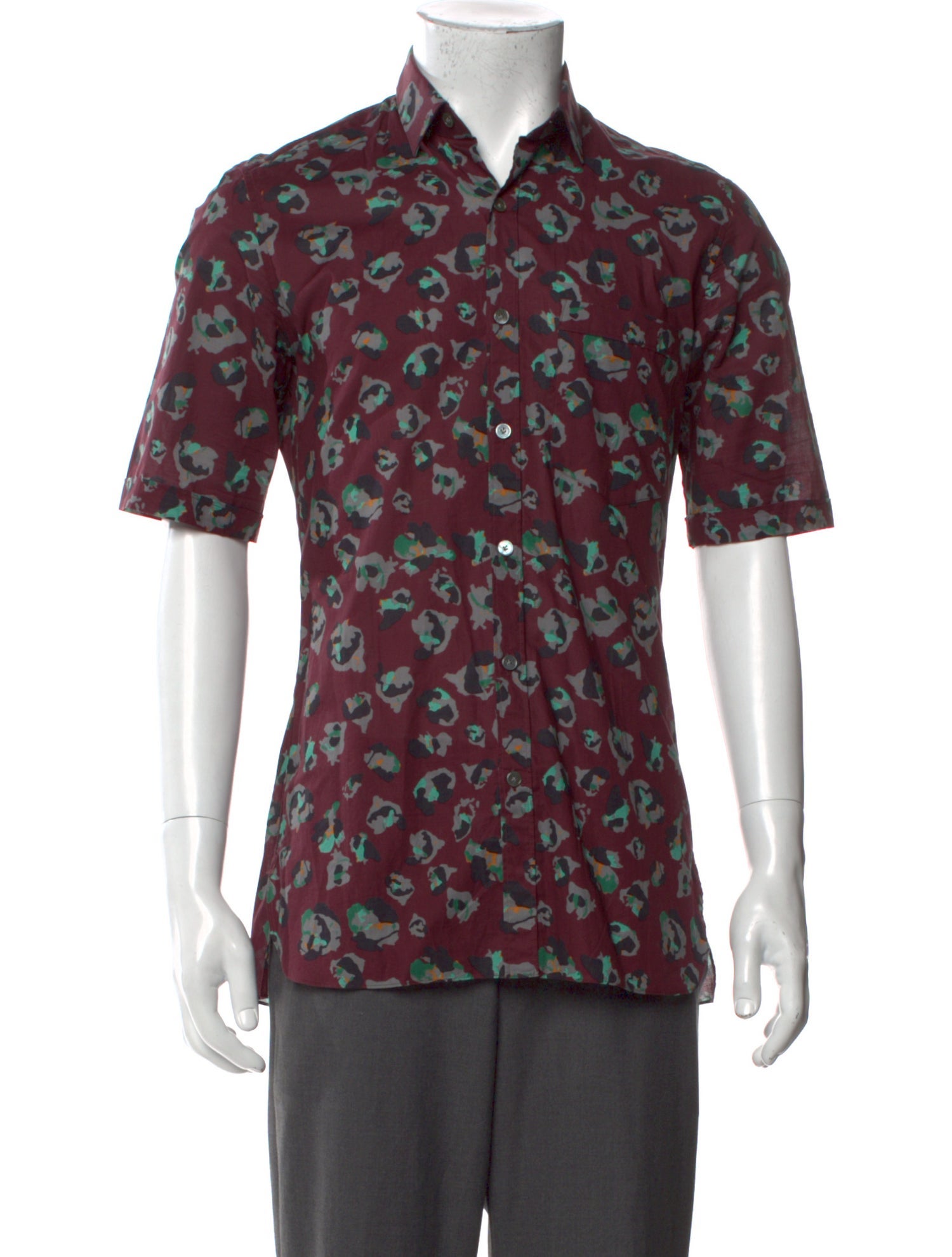 Lanvin Floral Print Short Sleeve Shirt