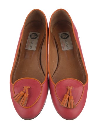 Lanvin Leather Tassel Accents Ballet Flats