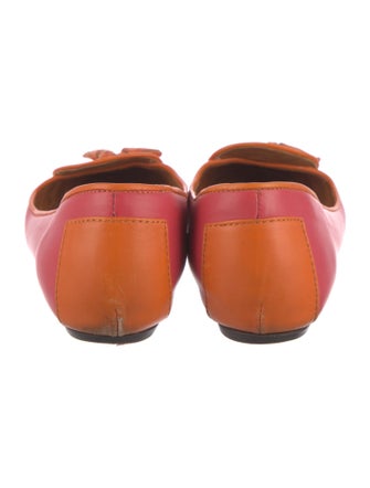 Lanvin Leather Tassel Accents Ballet Flats