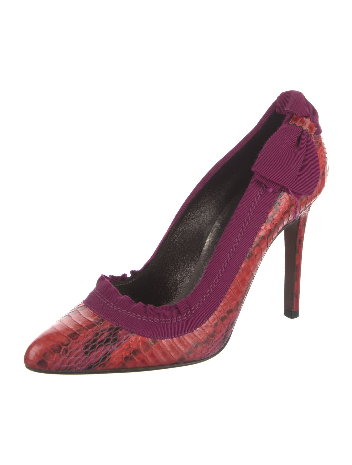 Lanvin Python Animal Print D'Orsay Pumps