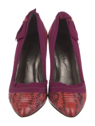 Lanvin Python Animal Print D'Orsay Pumps