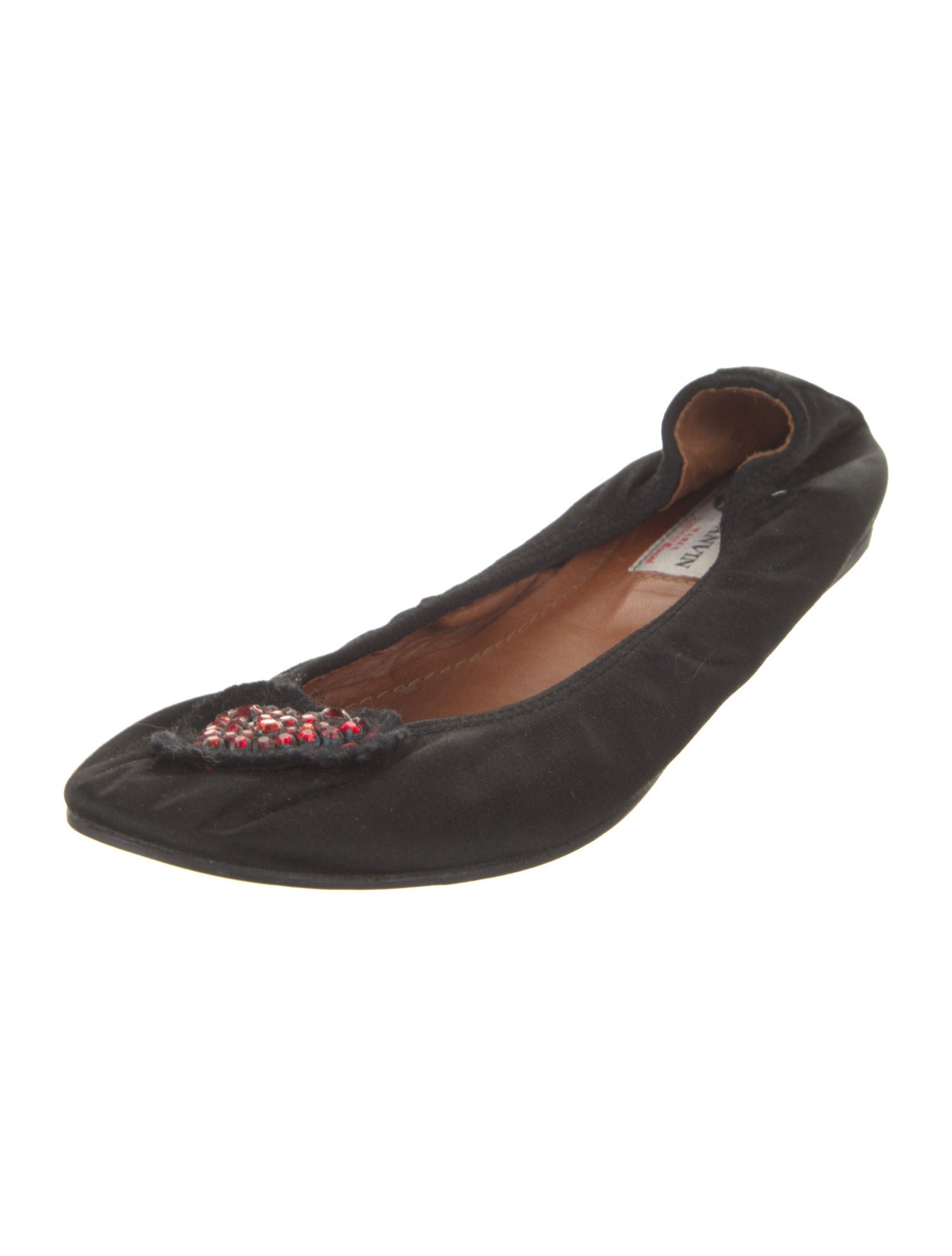 Lanvin Satin Floral Print Ballet Flats