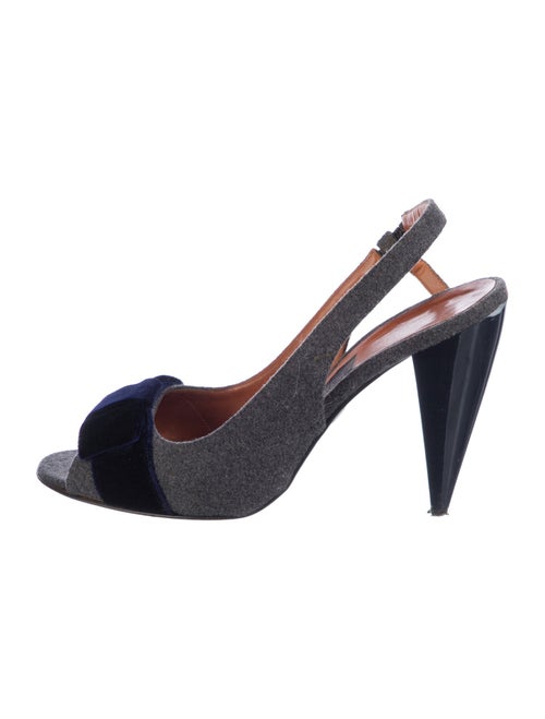 Lanvin Wool Colorblock Pattern Slingback Sandals