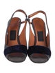Lanvin Wool Colorblock Pattern Slingback Sandals